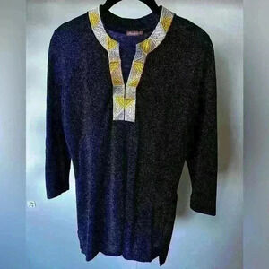 J. McLaughlin Metallic Shimmer Tunic Top